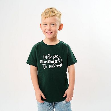 Talk Football To Me Ball Toddler Short Sleeve Graphic Tee