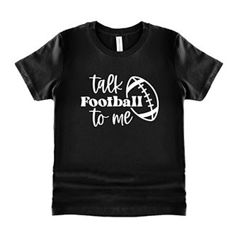 Talk Football To Me Ball Toddler Short Sleeve Graphic Tee