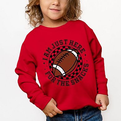 I Am Just Here For The Snacks Toddler Graphic Sweatshirt