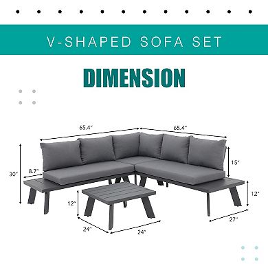 Aluminum 4-Piece Outdoor Patio Furniture Set