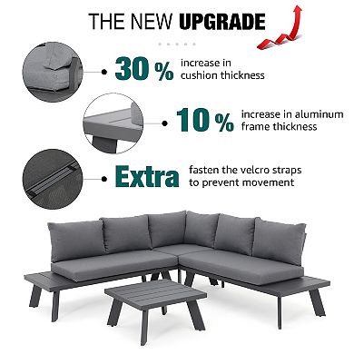 Aluminum 4-Piece Outdoor Patio Furniture Set