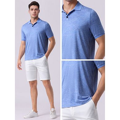 Men's Solid Color Lightweight Breathable Short Sleeved Casual Polo Shirt