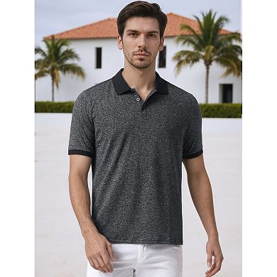 Men's Solid Color Lightweight Breathable Short Sleeved Casual Polo Shirt