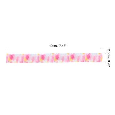 Non Slip Headband Tie-dye Headband for Sport Pink Yellow 1 Pc