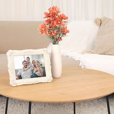 2 Pcs Vintage Picture Frame, Elegant Photo Frames with Glass Front for and White 5" x 7"&6" x 8"