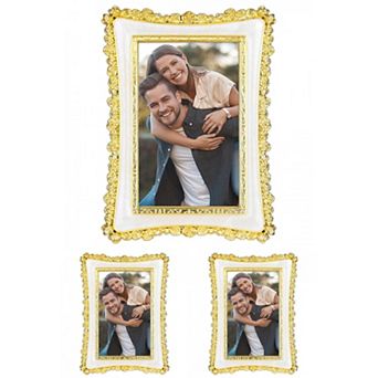 3 pc Luxury Picture Frame, Vintage Photo Frames with Glass Front Photo Frame