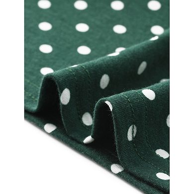 Women's V Neck Cap Sleeve Polka Dots Summer Casual Classic Midi Dress