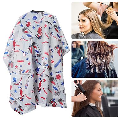 Bottle Pattern Hair Cut Barber Cape for Hair Cut Blue Red White 1 Pc