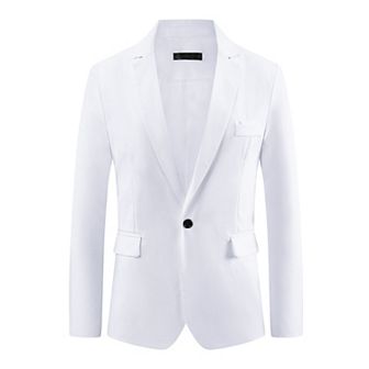 Men's Business Regular Fit Notch Lapel Single Formal Breasted Blazer