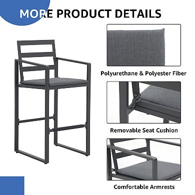 2 Piece Patio Outdoor Bar Stools Set