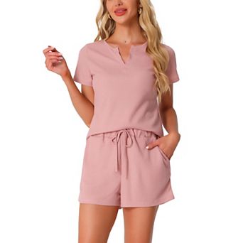 Women's Waffle Knit Lounge Set 2 pc Outfits Tracksuit Sweatsuits with Pockets