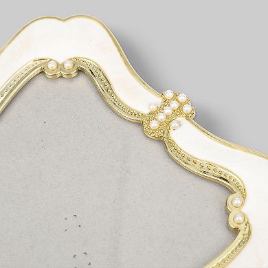 2 Pcs Picture Frame Pearl Plated Photo Frame with Glass Front Decoration Home Gold 5" x 7"&4" x 6"