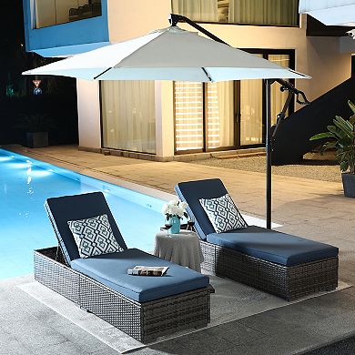 10ft Hanging Patio Umbrella, Outdoor Aluminum Umbrella with 360°Rotation, Crank and Tilt System