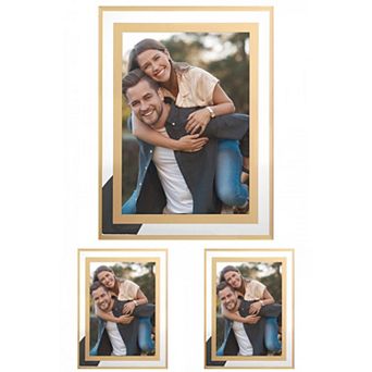 3 pc Glass Picture Frame Display Vertical or Horizontal, Real Glass Photo Frames
