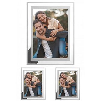 3 pc Glass Picture Frame Display Vertical or Horizontal, Real Glass Photo Frames