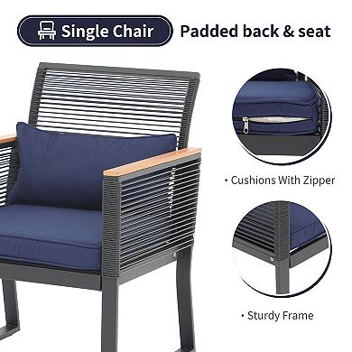 4 Piece Patio Outdoor Wicker Furniture Set