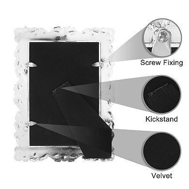 2 Pcs Picture Frame, Luxury Photo Frames with Glass Front, Plated Photo Frame 7" x 10"