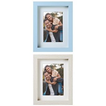2 pc Picture Frame, Rustic Texture Frame Distressed Farmhouse Photo Frames