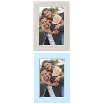 2 pc Picture Frame, Rustic Texture Frame Distressed Farmhouse Photo Frames