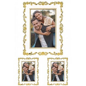 3 pc Picture Frame, Luxury Photo Frames with Glass Front, Plated Photo Frame