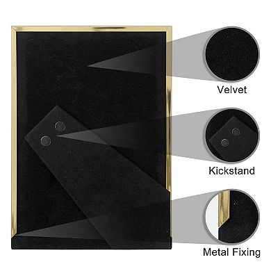 2 Pcs Picture Frame Brushed Aluminum Metal Photo Frame with Real Glass