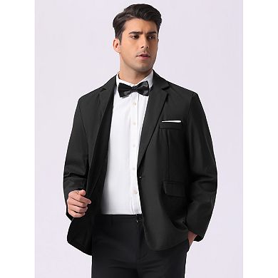 Men's Notch Lapel One Button Formal Color Block Business Suit Jackets