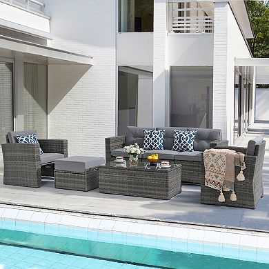 7 Piece Patio Furniture Set, Patio Conversation Sets