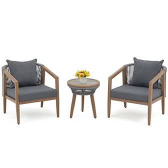 Aluminum Outdoor 3 pc Bistro Set Patio Furniture Set