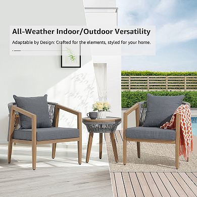 Aluminum Outdoor 3 Piece Bistro Set Patio Furniture Set