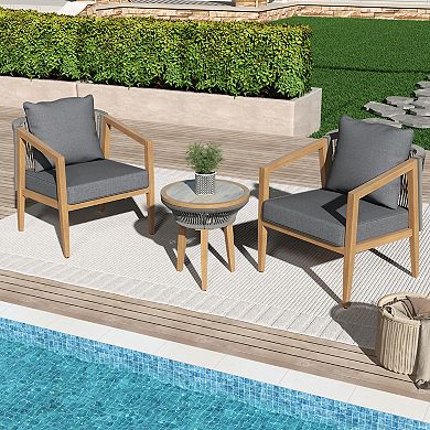 Aluminum Outdoor 3 Piece Bistro Set Patio Furniture Set