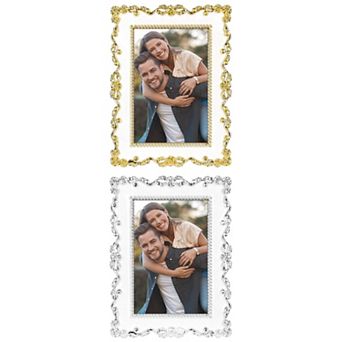3 pc Picture Frame, Luxury Photo Frames with Glass Front, Plated Photo Frame