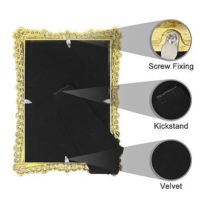 2 Pcs Luxury Picture Frame, Vintage Photo Frames with Glass Front