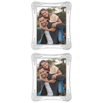 3 pc Picture Frame with Crystal for Wedding Shiny with Clear Glass Photo Frames