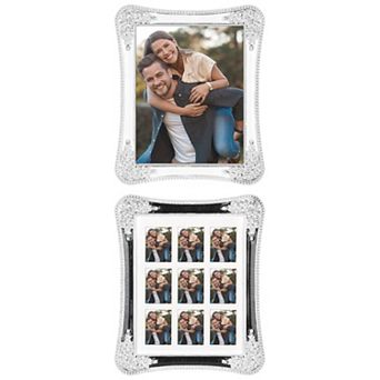 3 pc Picture Frame with Crystal for Wedding Shiny with Clear Glass Photo Frames