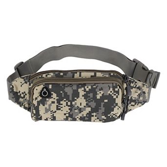 Waterproof Running Belt Camouflage Sports Waist Bag for Sports Gray 1 pc