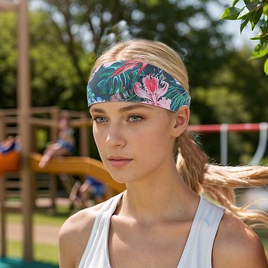 Breathable Headband Print Headband for Sport Green Red 1 Pc