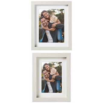 2 pc Picture Frame, Rustic Texture Frame Distressed Farmhouse Photo Frames 5" x 7"&6" x 8"
