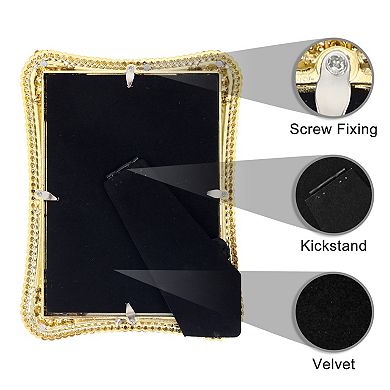 3 Pcs Picture Frame with Crystal for Wedding Shiny with Clear Glass Photo Frames
