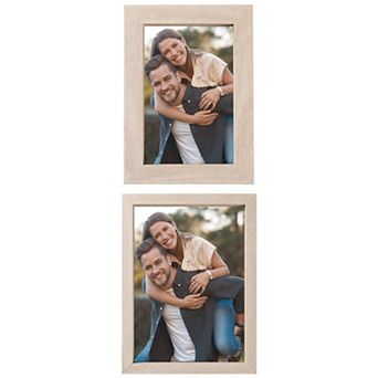 2 pc Picture Frame, Rustic Texture Frame Distressed Farmhouse Photo Frames 4" x 6"&8" x 11"