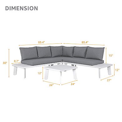Aluminum 4-Piece Outdoor Patio Furniture Set