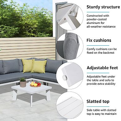 Aluminum 4-Piece Outdoor Patio Furniture Set