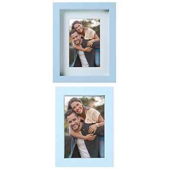 2 pc Picture Frame, Rustic Texture Frame Distressed Farmhouse Photo Frames 5" x 7"&4" x 6"