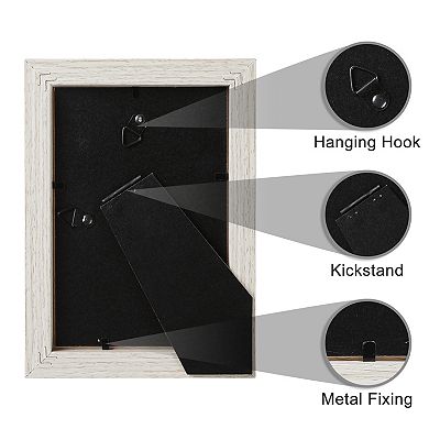 3 Pcs Picture Frame, Rustic Texture Frame Distressed Farmhouse Photo Frames for Table Top