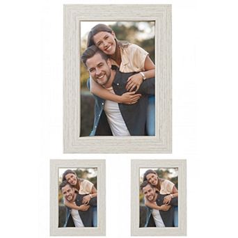3 pc Picture Frame, Rustic Texture Frame Distressed Farmhouse Photo Frames for Table Top