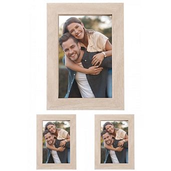 3 pc Picture Frame, Rustic Texture Frame Distressed Farmhouse Photo Frames for Table Top