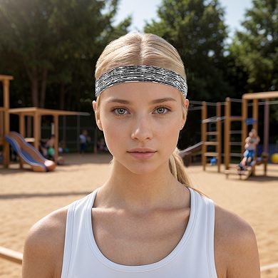Non Slip Headband Tie-dye Headband for Sport Black White 1 Pc
