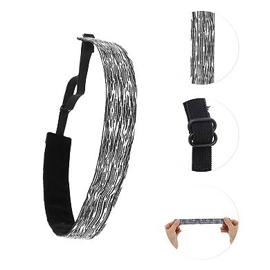 Non Slip Headband Tie-dye Headband for Sport Black White 1 Pc