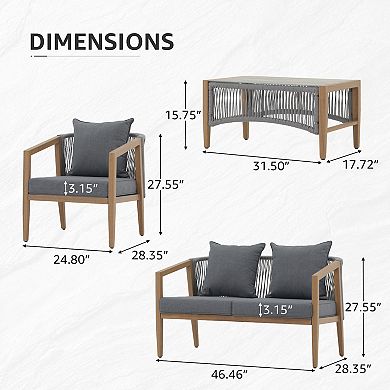 Aluminum Outdoor Patio Furniture 4 Piece Set