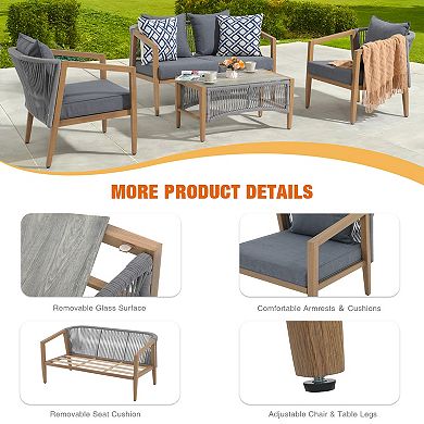 Aluminum Outdoor Patio Furniture 4 Piece Set
