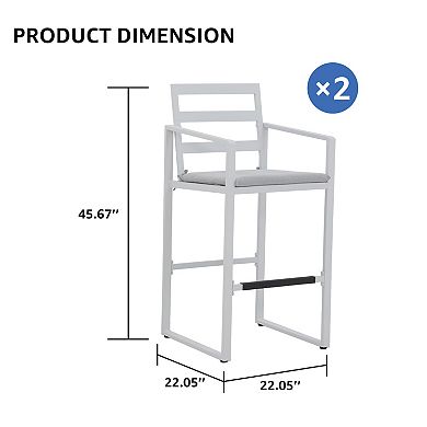 Patio Outdoor Bar Stools Set of 2